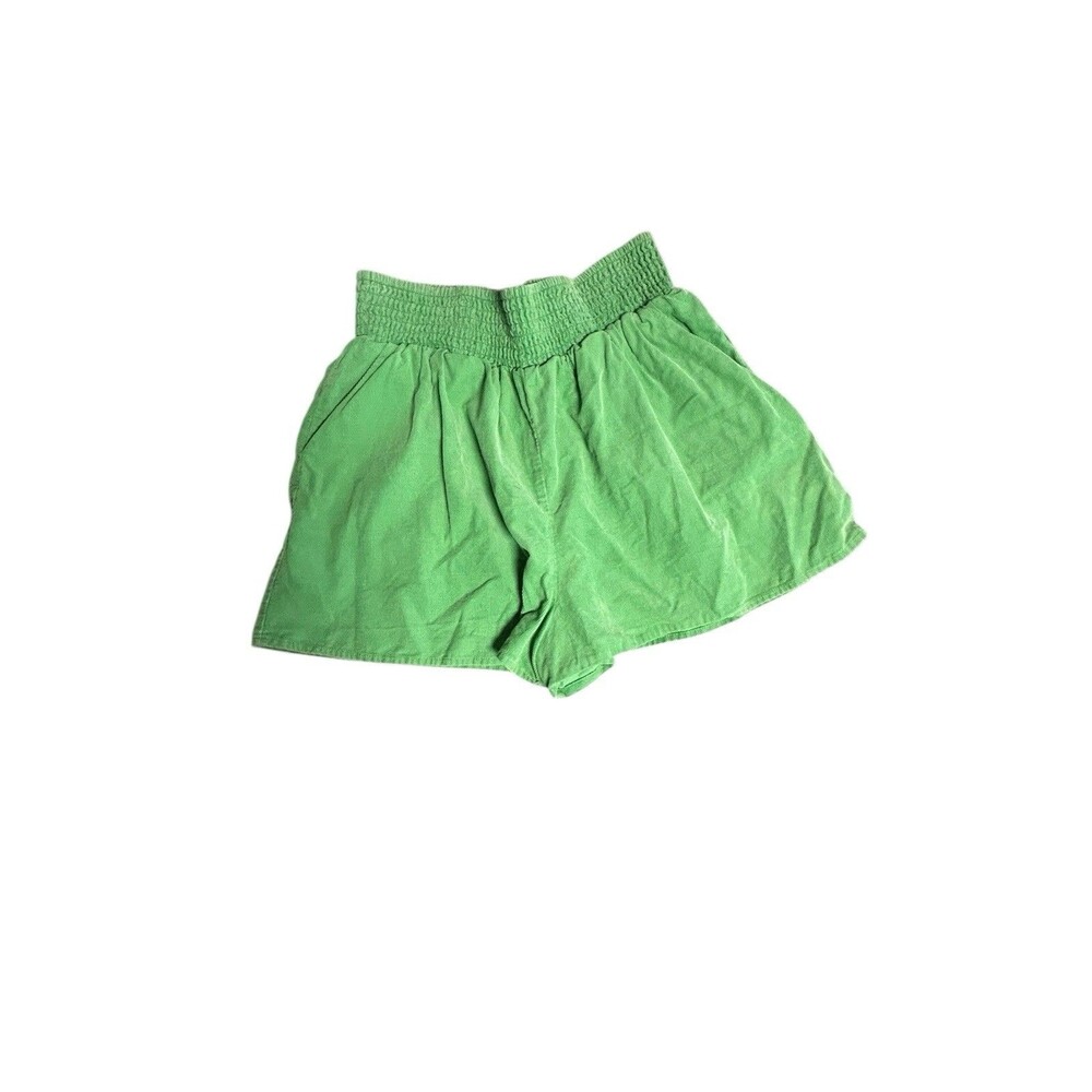 Stitch & Pine Green Corduroy Pull On High‎ Waisted Shorts M Tennis Y2K  Preppy